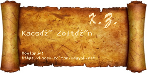 Kacsó Zoltán névjegykártya