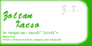 zoltan kacso business card